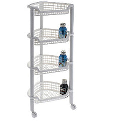 4 TIER MULTI PURPOSE PLASTIC RACK WITH WHEELS (6)