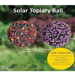 COLOURED SOLAR TOPIARY BALL LIGHTS (8)