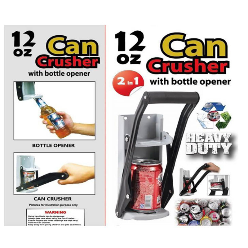2 IN 1 12oz CAN CRUSHER WITH BOTTLE OPENER (12)