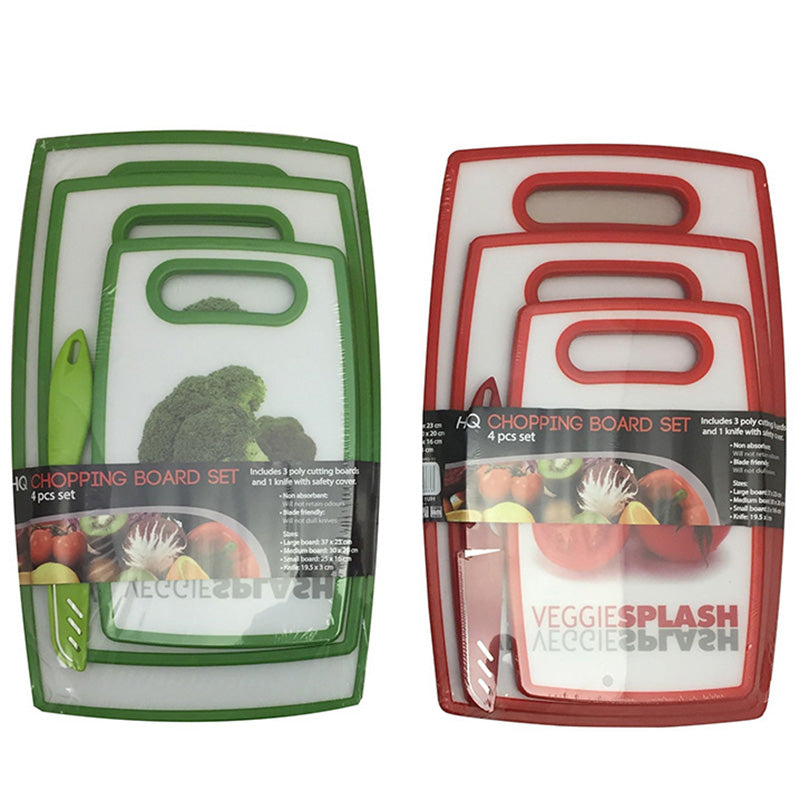 (VEGGIE) 4PC CUTTING BOARD SET (12)