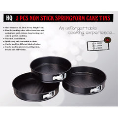 3PCS NON STICK SPRINGFORM BAKEWARE TIN SET (12)