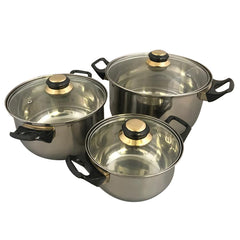 6PCS ST STEEL COOKWARE SET (6)