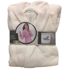 SOLID CORAL FLEECE BATHROBE FOR LADIES (20)