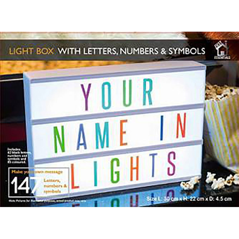 CINEMATIC A4 LIGHT BOX WITH LETTERS, NUMBERS & SYMBOLS (10)