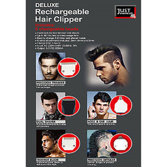 DELUXE RECHARGEABLE HAIR CLIPPER WITH 5 CHARGEABLE HEADS (24)