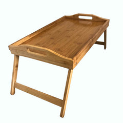 2 IN 1 WOODEN BEDSIDE TABLE TRAY WITH FOLDABLE LEGS (BAMBOO) (10)