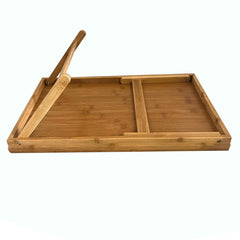 2 IN 1 WOODEN BEDSIDE TABLE TRAY WITH FOLDABLE LEGS (BAMBOO) (10)