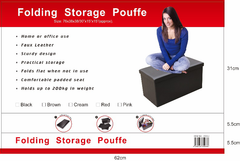 DOUBLE SIZE FOLDING STORAGE POUFFE/OTTOMAN (3)