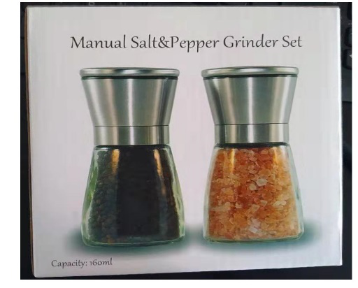 GLASS SALT & PEPPER GRINDER SET (24)