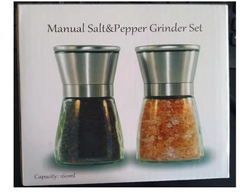 GLASS SALT & PEPPER GRINDER SET (24)
