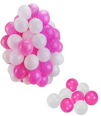 100PCS OF 6CM PINK-WHITE COLOURED BALLS (5)